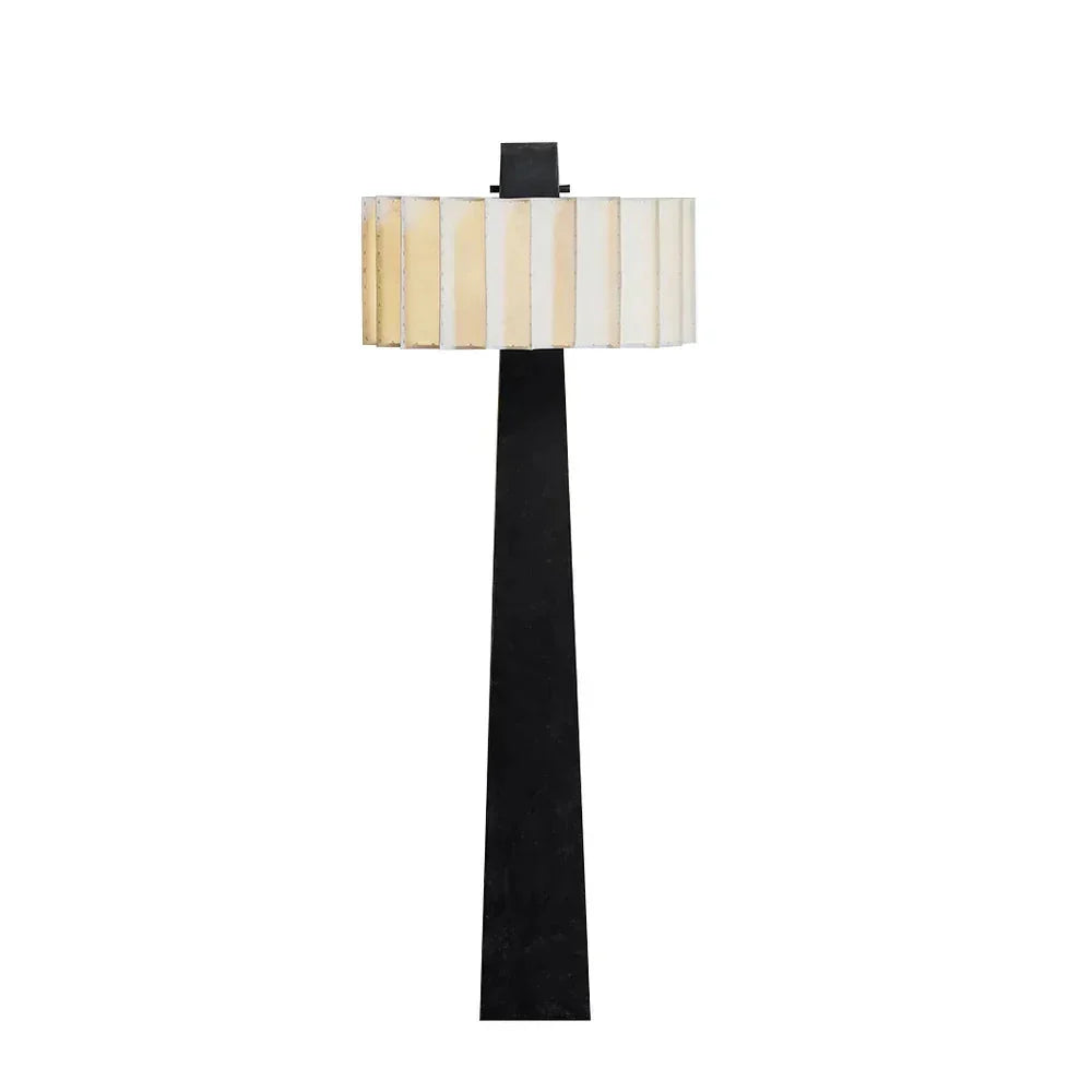 Luxury Marble Floor Lamp with Geometric Black Base – Sculptural Statement Lighting - Minimalist Floor Lamps