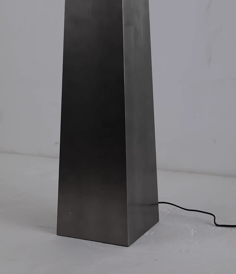 Luxury Marble Floor Lamp with Geometric Black Base – Sculptural Statement Lighting - Minimalist Floor Lamps