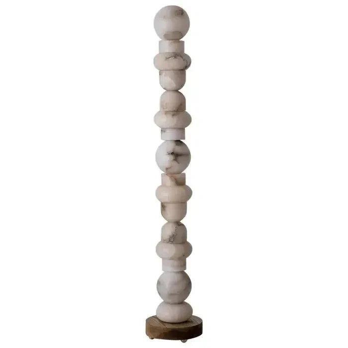 Alabaster Totem Lamp | Real Luxury Marble Floor for Living Room Lighting | Designer - Lamps