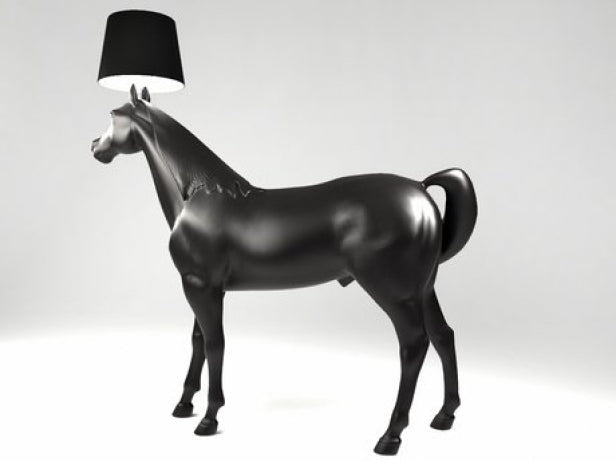 Black Horse Lamp | Designer Sculpture | Unique for Luxury Living Room Hall Offices - Floor Lamps