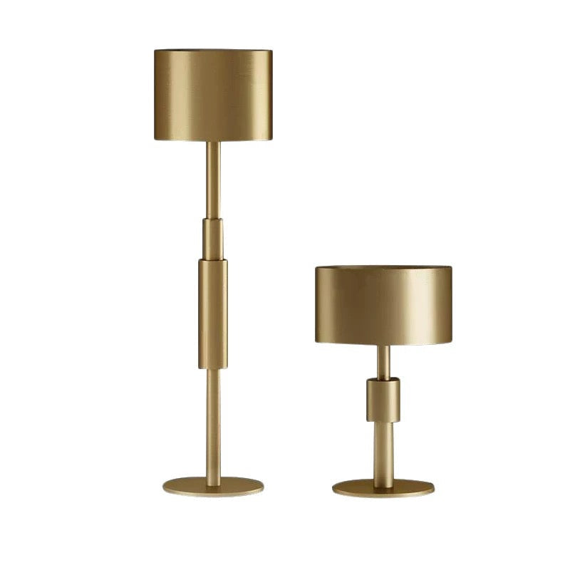 Luxury Brass Drum Table Lamp with Minimalist Metal Design for Living Room Bedroom or Office - Modern Lamps