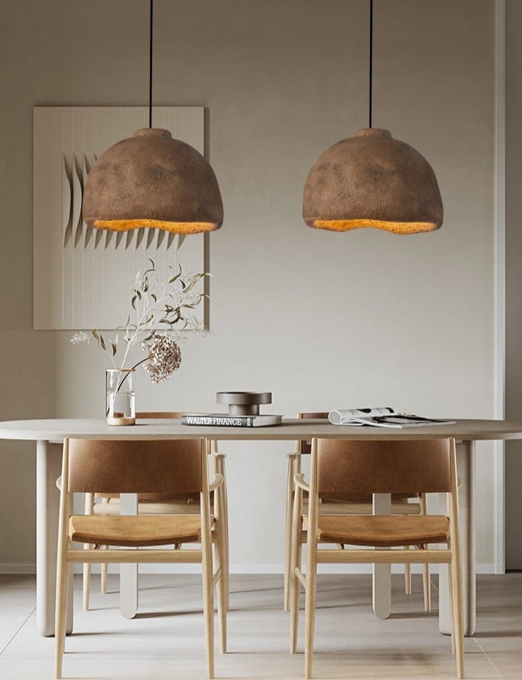 Japandi Wabi-sabi Chandelier | Minimalist Earth-toned Ceramic |artisan Craftsmanship | Lighting for Elegant Interiors