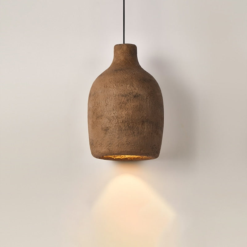 Japandi Wabi-sabi Chandelier | Minimalist Earth-toned Ceramic Shades | Lighting for Elegant Home Interiors - Pendant