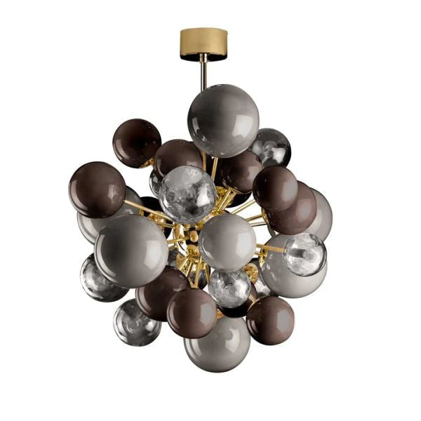 Real Luxury Murano Glass Chandelier for Contemporary Homes | Black Grey - Chandeliers