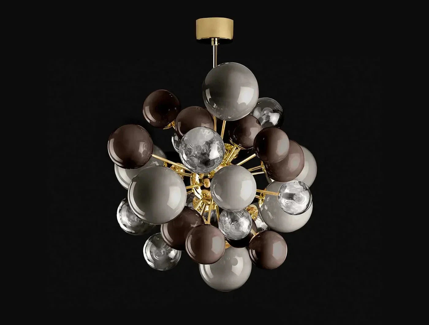 Real Luxury Murano Glass Chandelier for Contemporary Homes | Black Grey - Chandeliers