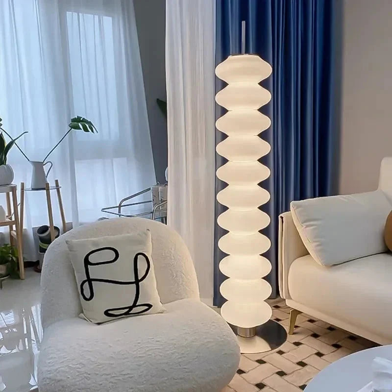 Modern Sculptural Floor Lamp - Led Chrome Finish Dimmable - Lamps