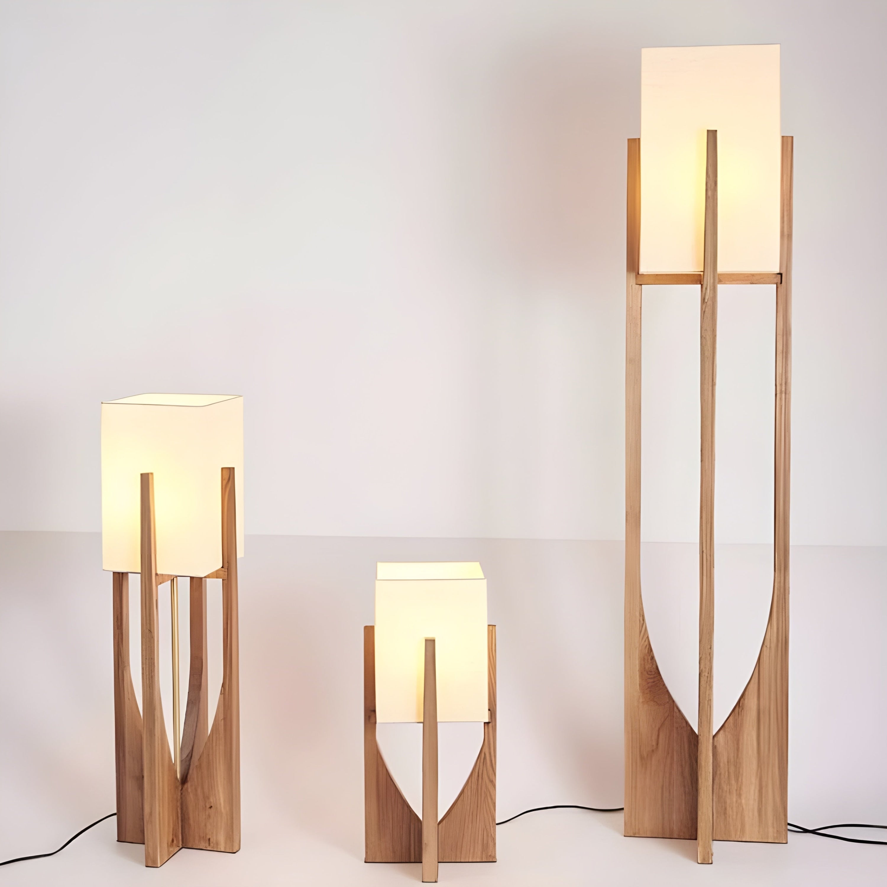 Handmade Wood Lamp Modern Wooden Floor and Table Lamps | Japandi Wabi-sabi & Cottagecore - Minimalist Floor Lamps