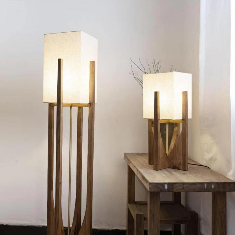 Handmade Wood Lamp Modern Wooden Floor and Table Lamps | Japandi Wabi-sabi & Cottagecore - Minimalist Floor Lamps