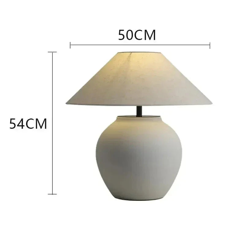 Luxury Ceramic Led Table Lamp | Polished Chrome Finish | Japandi Minimalism - Minimalist Lamps