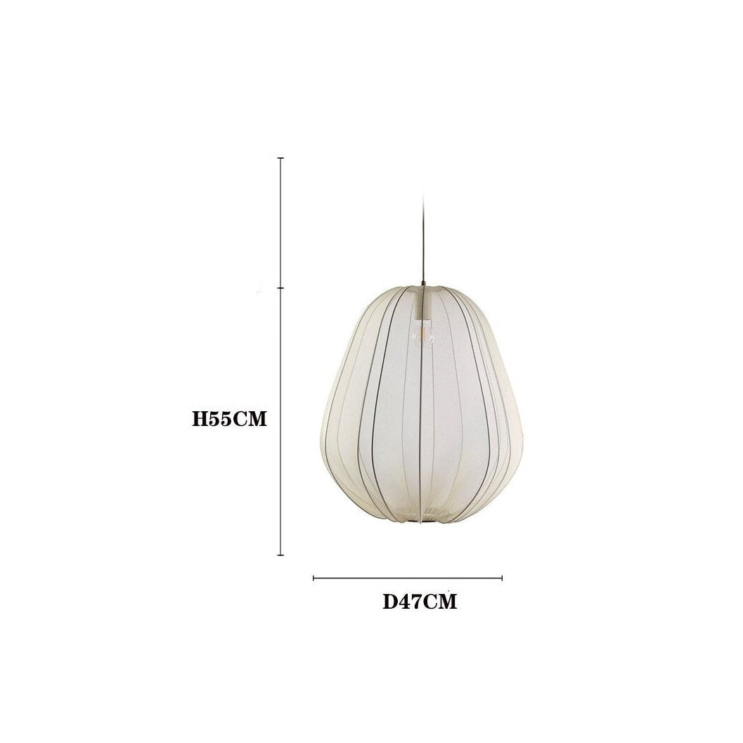 Cocoon Iron Mesh Pendant Light | Luxurious Minimalist White Fabric Lampshade | Elegant Interiors - Lamps