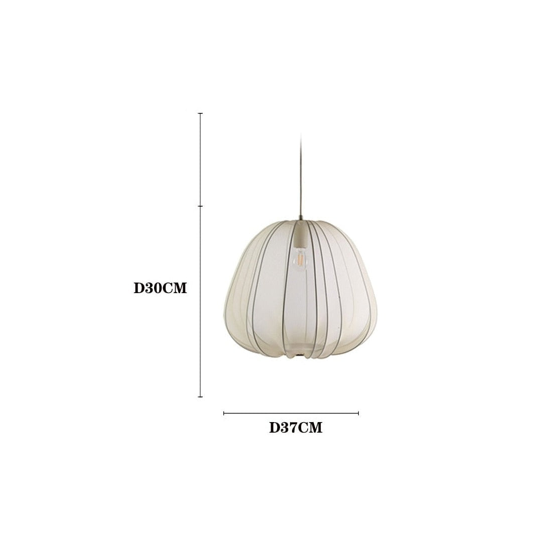 Cocoon Iron Mesh Pendant Light | Luxurious Minimalist White Fabric Lampshade | Elegant Interiors - Lamps