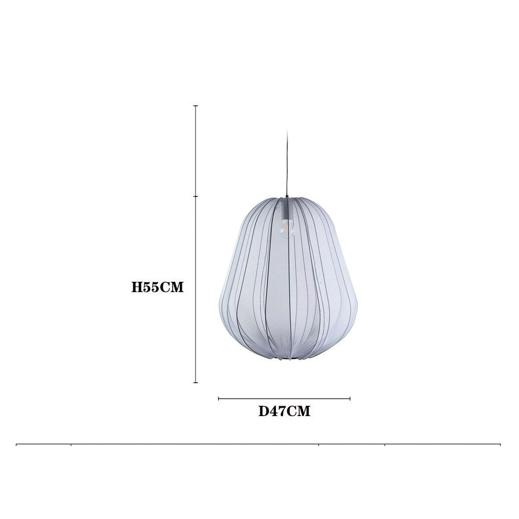 Cocoon Iron Mesh Pendant Light | Luxurious Minimalist White Fabric Lampshade | Elegant Interiors - Lamps