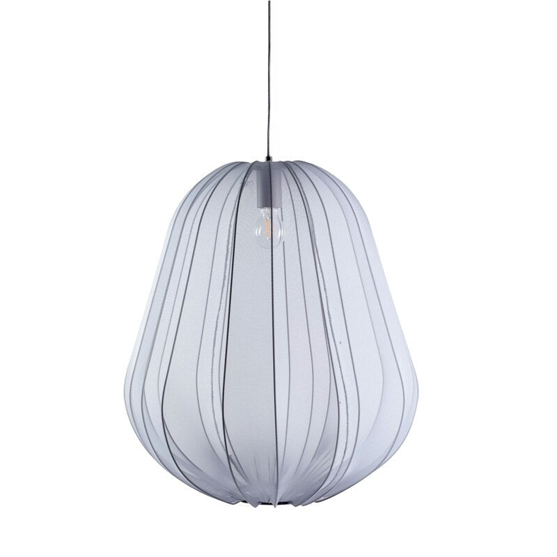 Cocoon Iron Mesh Pendant Light | Luxurious Minimalist White Fabric Lampshade | Elegant Interiors - Lamps