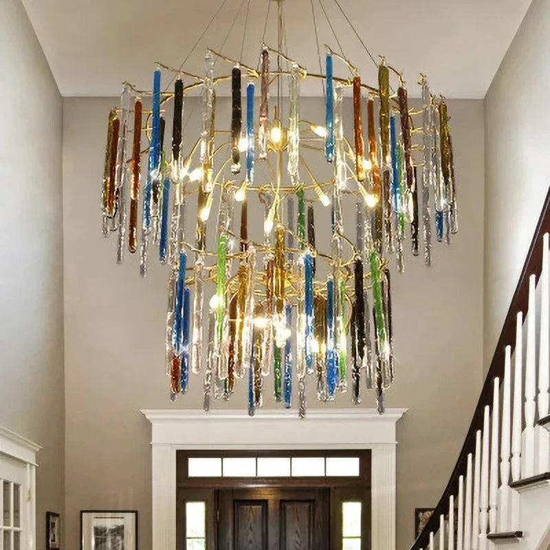 Colorful Luxury Crystal Chandelier for Living Room Stair Dining - Chandeliers