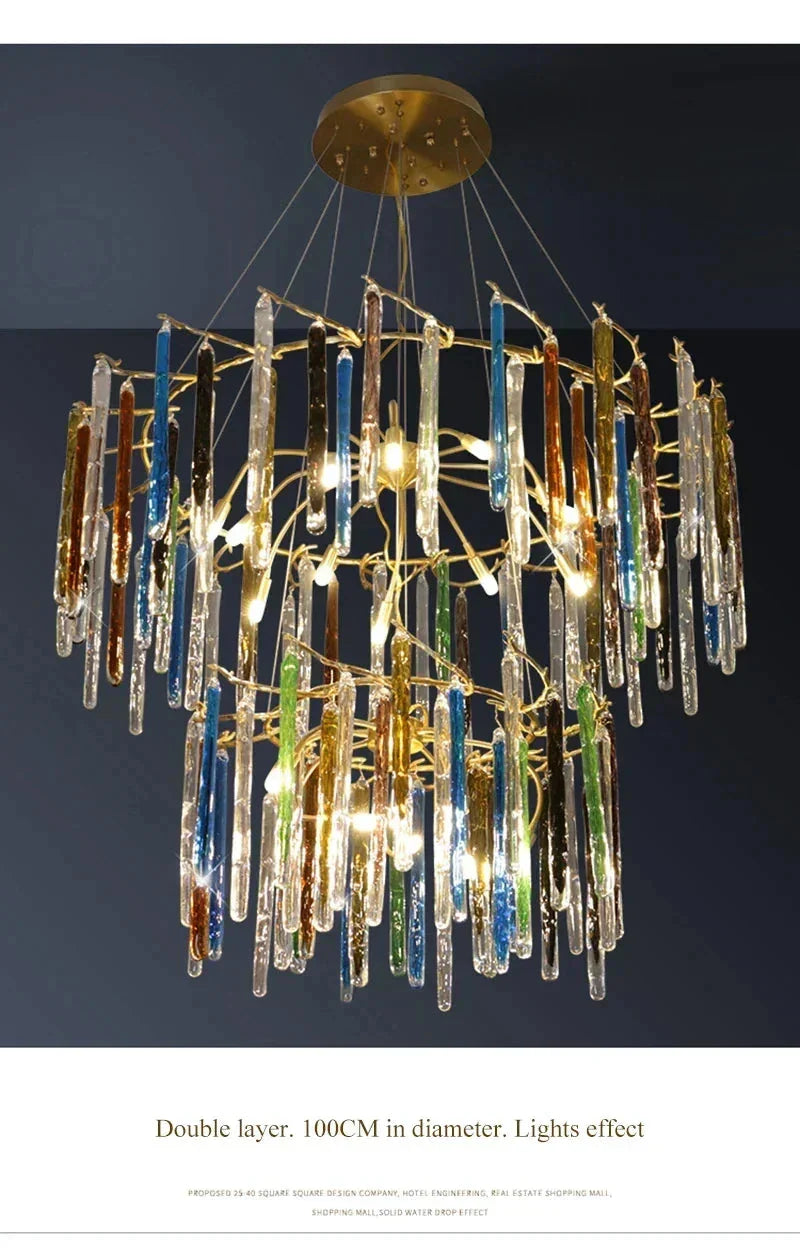 Colorful Luxury Crystal Chandelier for Living Room Stair Dining - Chandeliers