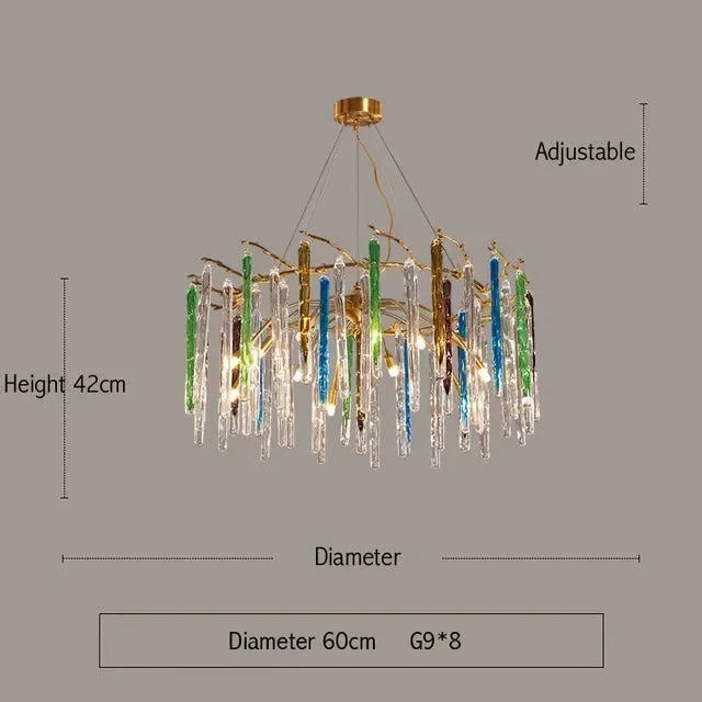 Colorful Luxury Crystal Chandelier for Living Room Stair Dining - Chandeliers