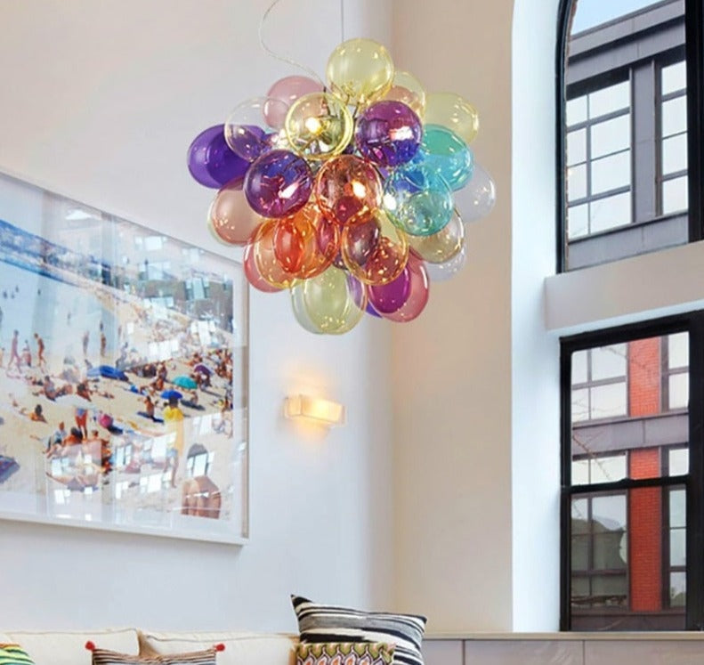 Colorful Glass Balloon Pendant Lamp | Whimsical Stained Design - Lamps