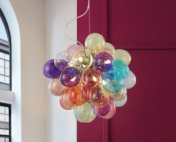 Colorful Glass Balloon Pendant Lamp | Whimsical Stained Design - Lamps