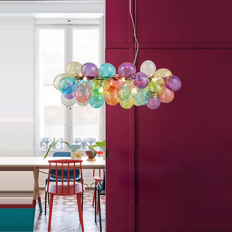 Colorful Glass Balloon Pendant Lamp | Whimsical Stained Design - Lamps