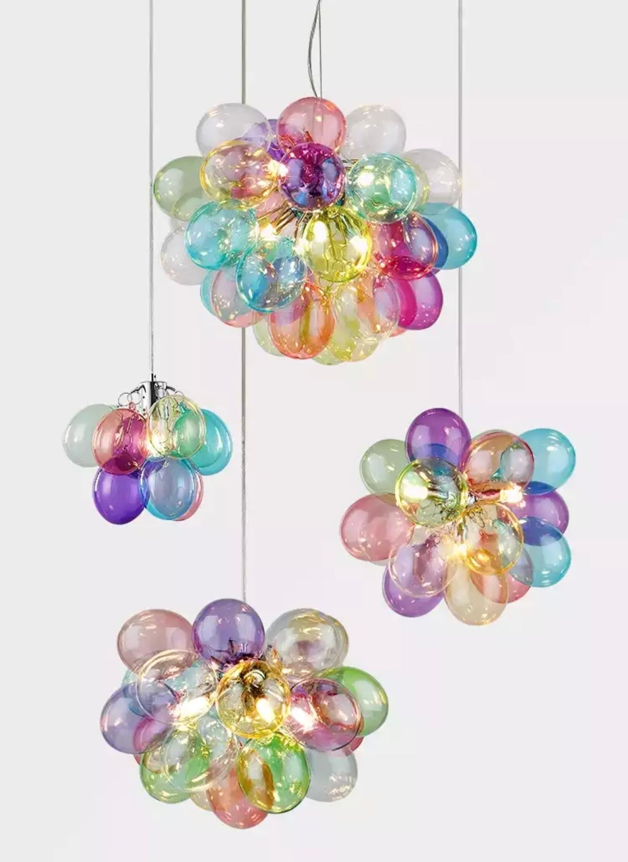 Colorful Glass Balloon Pendant Lamp | Whimsical Stained Design - Lamps