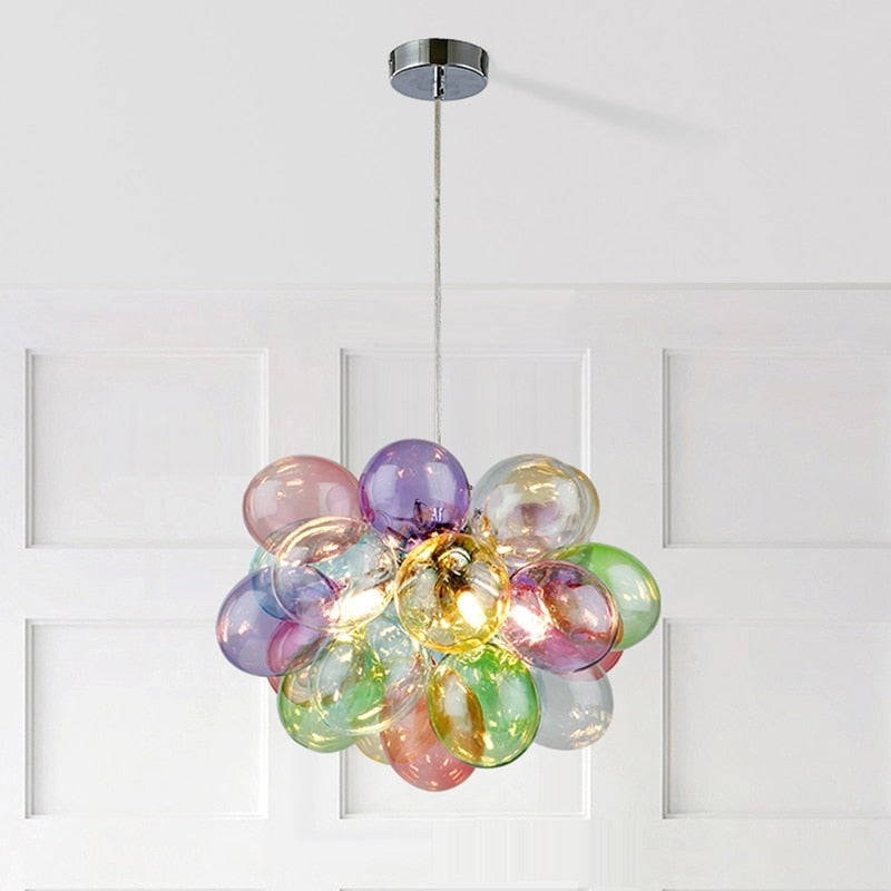 Colorful Glass Balloon Pendant Lamp | Whimsical Stained Design - Lamps