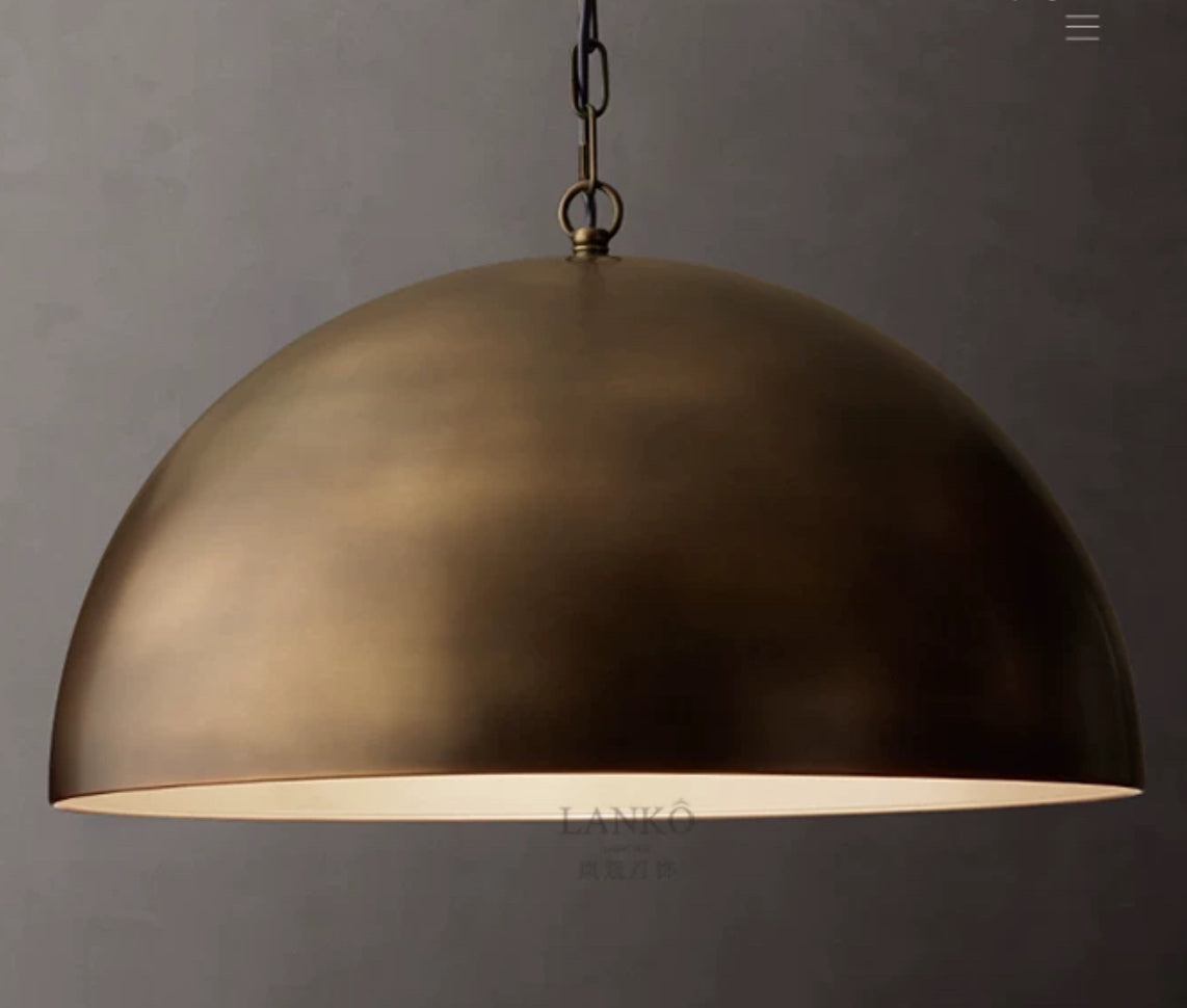 Copper Dome Pendant Light – Modern Luxury Hanging Lamp for Kitchen Dining Room or Entryway - Lamps