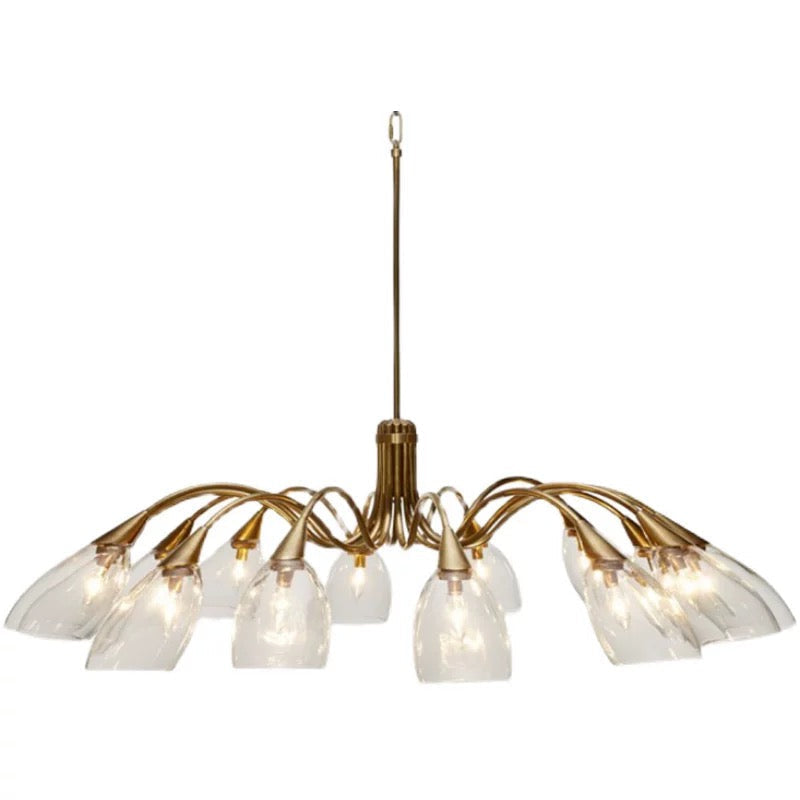 Copper Glass Chandelier – Modern Luxe Ceiling Light for Living Room or Dining - Chandeliers