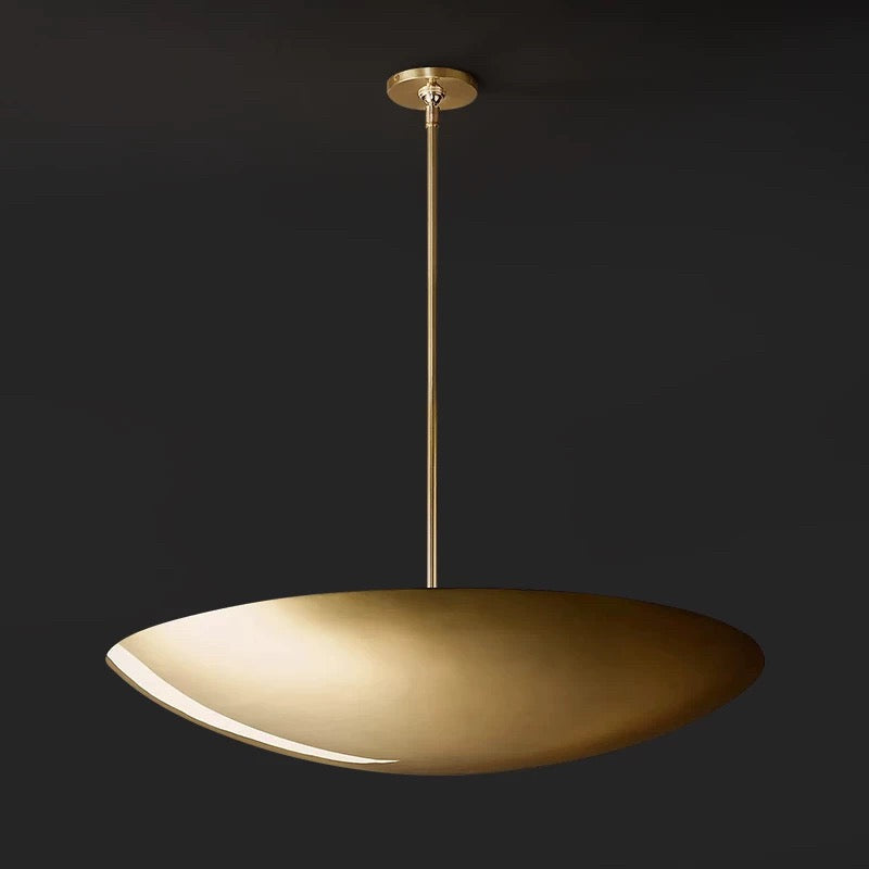 Luxury Copper Brass Saucer Semi-flush Mount Ceiling Light for Living Room Dining or Entryway - Semi-flush Mounts