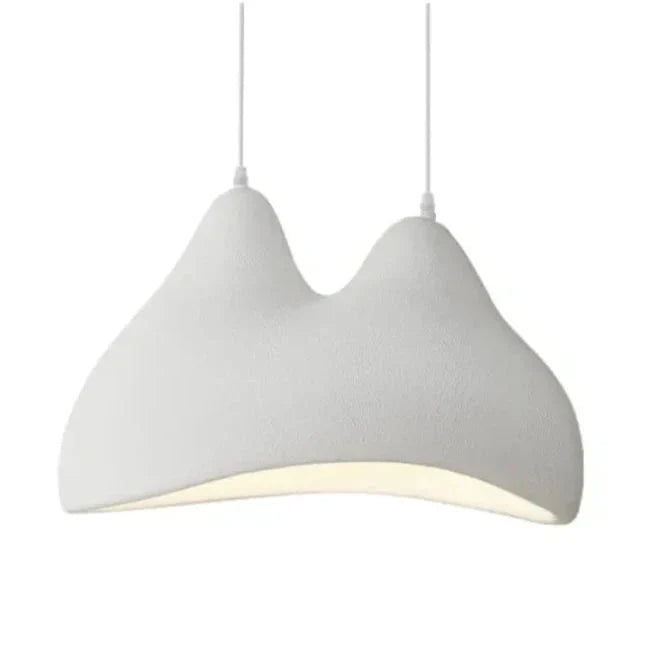 Modern Sculptural Pendant Light – Minimalist White Textured Ceiling Lamp for Dining or Living Room - Lamps