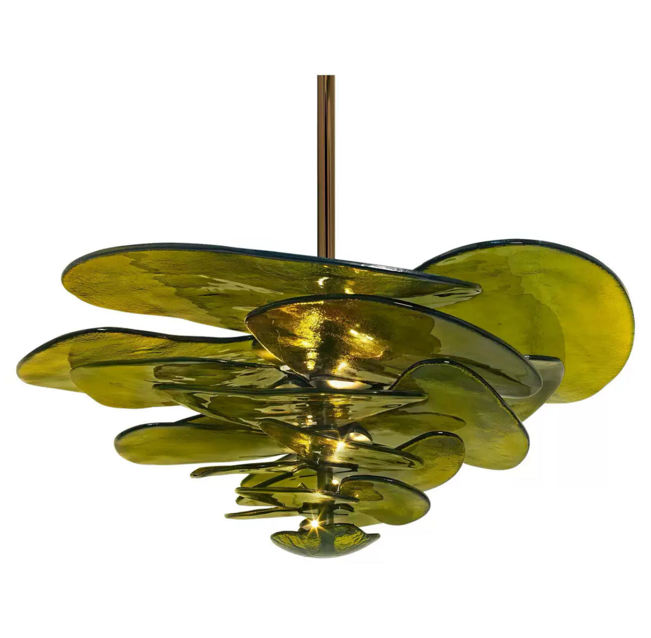 Fiore Art Deco Glass Chandelier for Living Room and Dining Area - Chandeliers