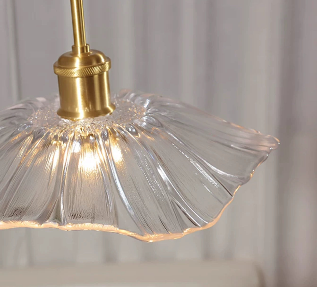 Copper and Glass Flower Semi-flush Mount Ceiling Light – Elegant Lighting Fixture for Low Ceilings - Semi-flush Mounts