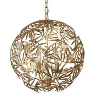 Jardin 6-light Pendant Gold Leaf Chandelier with Steel Design - Lamps