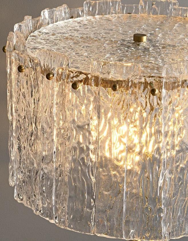 Luxury Gold Table Lamp with Textured Glass Shade – Modern Glam Bedside for Bedroom Living Room or Office - Lamps