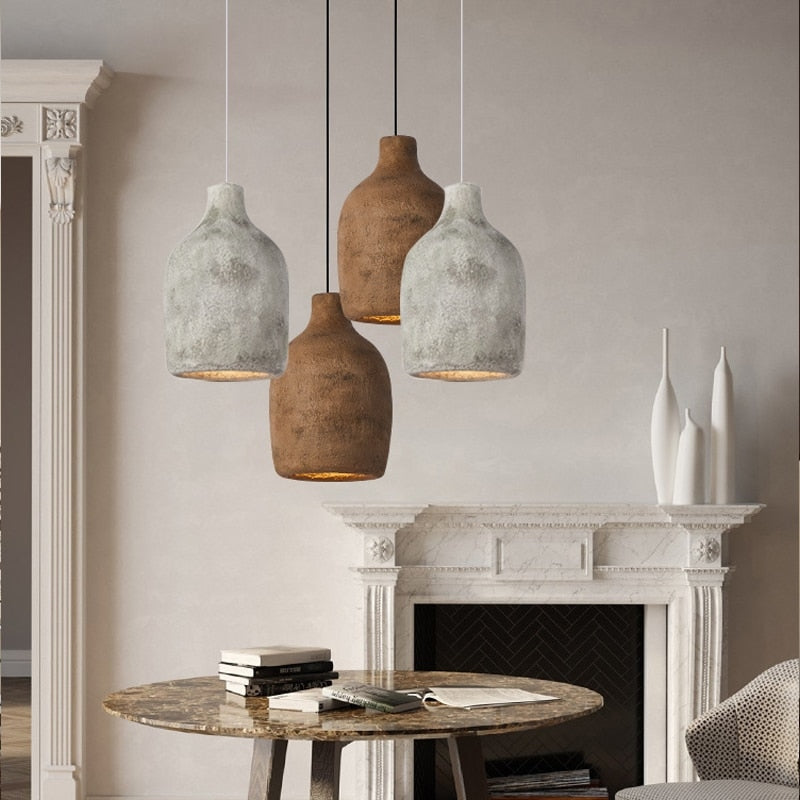 Modern Minimalism Pendant Lamps – Textured Ceramic Hanging Lights for Contemporary Interiors - Lamps