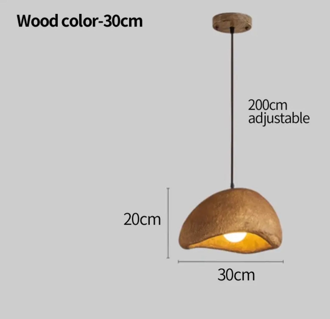 Japandi Brown Ceramic Pendant Lamp for Living Room Kitchen Bedroom | Minimalist Hanging - Lamps