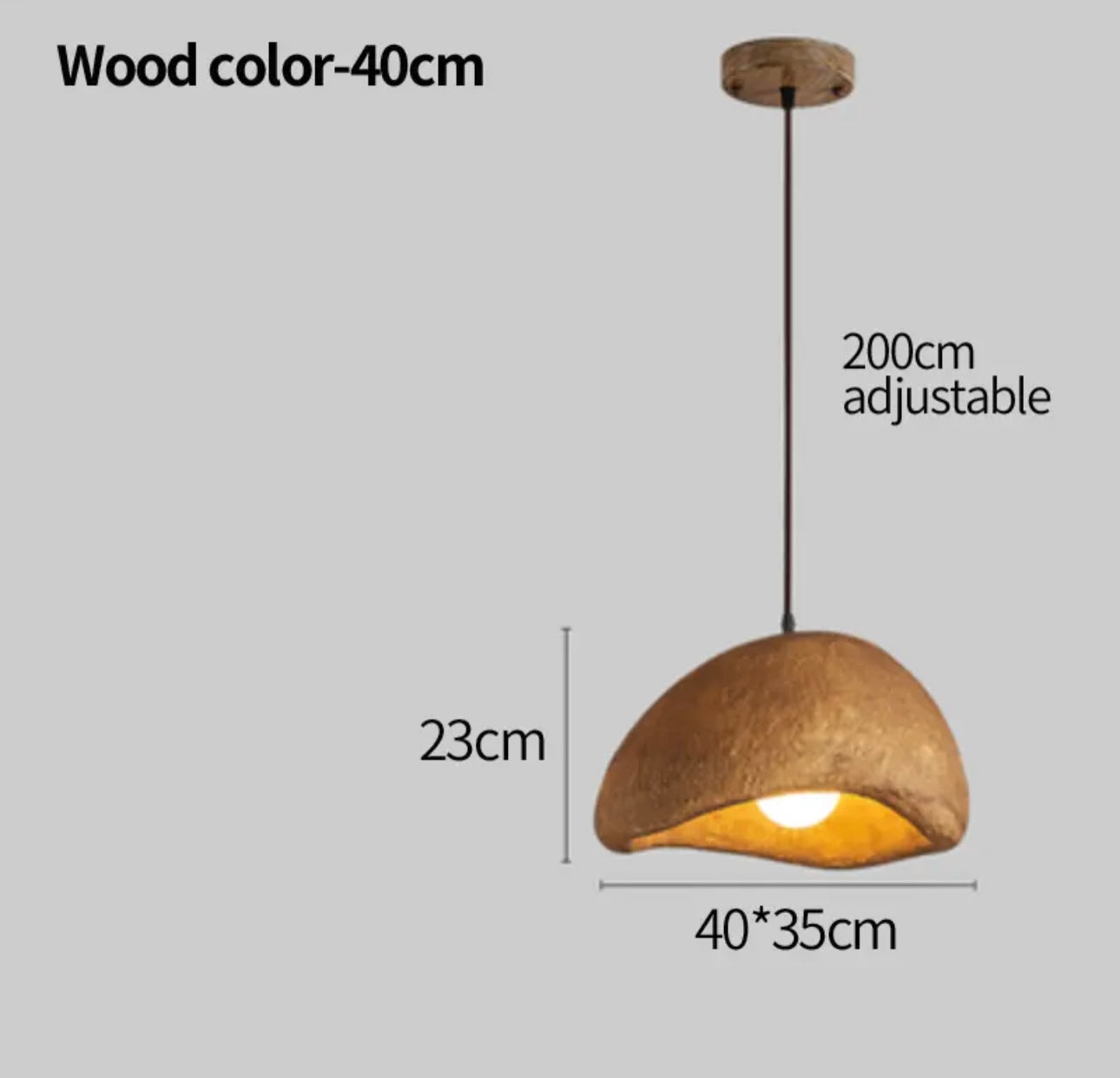 Japandi Brown Ceramic Pendant Lamp for Living Room Kitchen Bedroom | Minimalist Hanging - Lamps