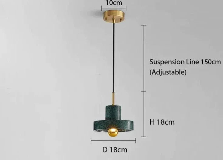 Marble Copper Cord Pendant Lights for Bedside Kitchen Dining Room - Lamps