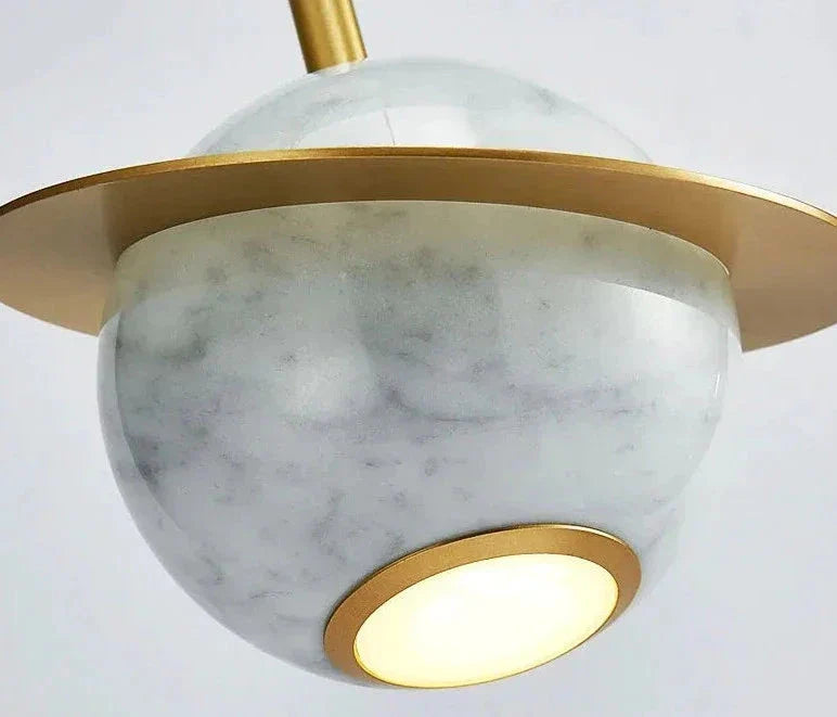 Marble Copper Cord Pendant Lights for Bedside Kitchen Dining Room - Lamps