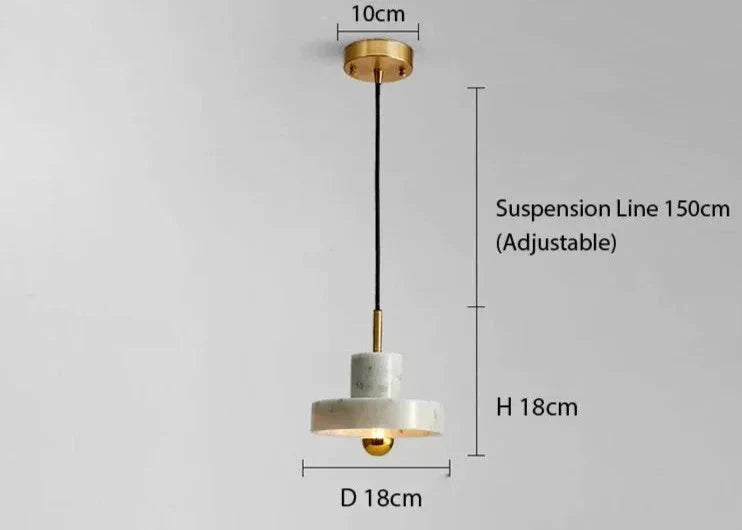 Marble Copper Cord Pendant Lights for Bedside Kitchen Dining Room - Lamps