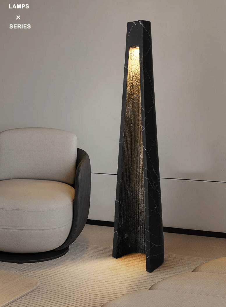 Luxurious Marble-effect Led Floor Lamp - 165cm Height Energy Efficient - Modern Lamps