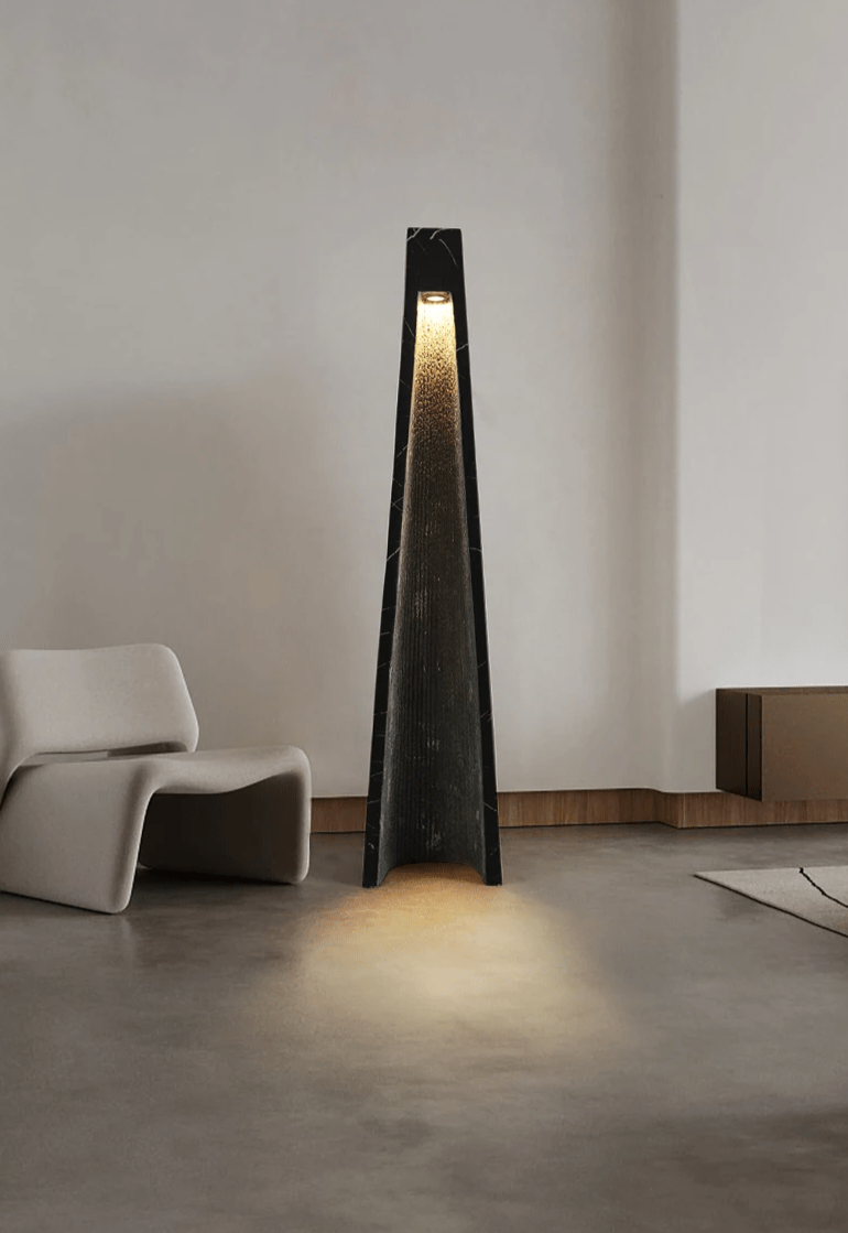 Luxurious Marble-effect Led Floor Lamp - 165cm Height Energy Efficient - Modern Lamps