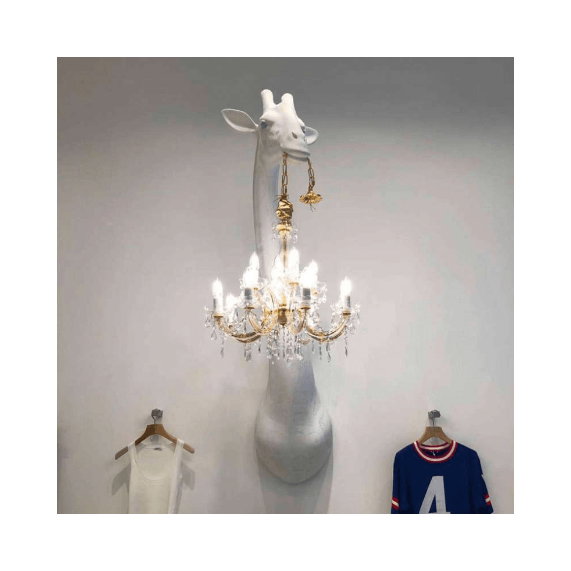 Giraffe Wall Lamp with Crystal Mary Therese Chandelier | Luxury Sconces for Elegant Spaces - Modern