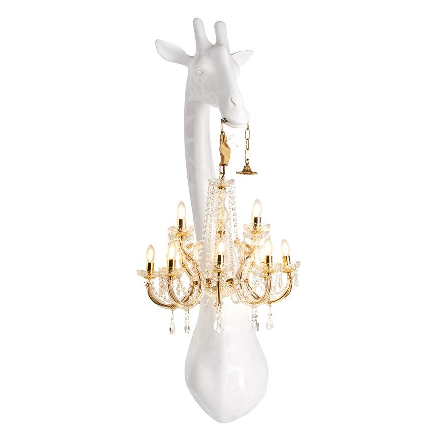 Giraffe Wall Lamp with Crystal Mary Therese Chandelier | Luxury Sconces for Elegant Spaces - Modern