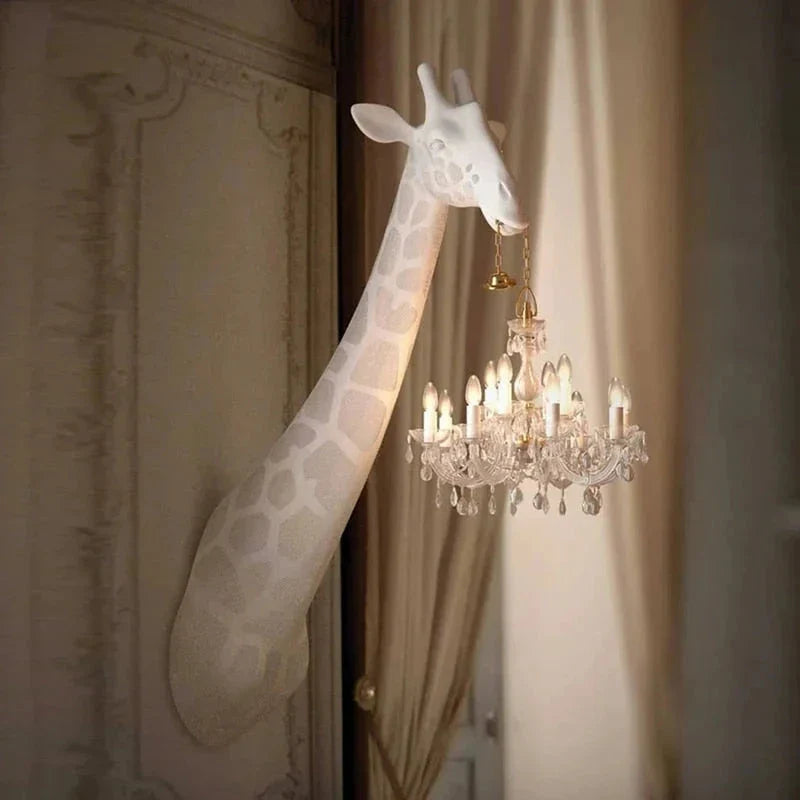 Giraffe Wall Lamp with Crystal Mary Therese Chandelier | Luxury Sconces for Elegant Spaces - Modern