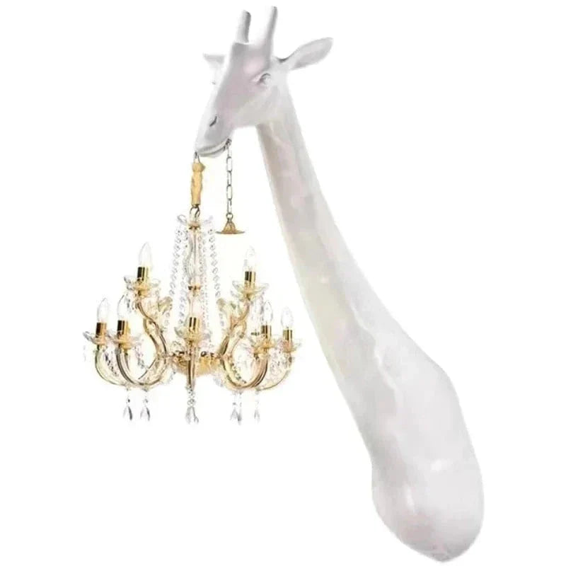 Giraffe Wall Lamp with Crystal Mary Therese Chandelier | Luxury Sconces for Elegant Spaces - Modern