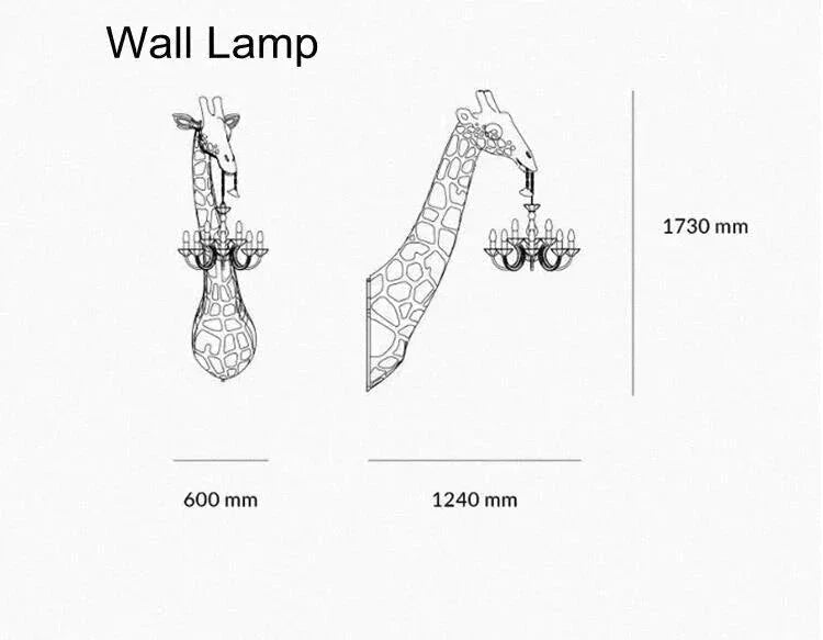 Giraffe Wall Lamp with Crystal Mary Therese Chandelier | Luxury Sconces for Elegant Spaces - Modern