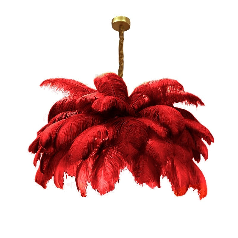 Feather Chandelier Semi-flush Hollywood Regency Decor for Luxury Living Room Bedroom - Chandeliers