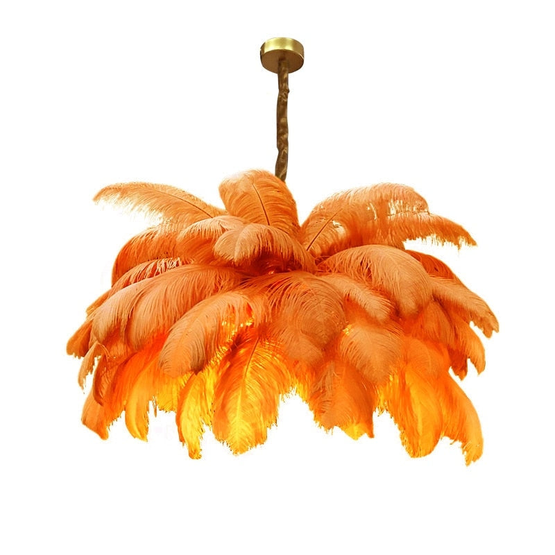 Feather Chandelier Semi-flush Hollywood Regency Decor for Luxury Living Room Bedroom - Chandeliers