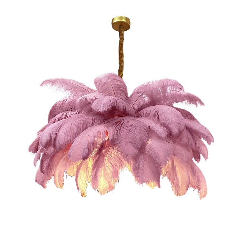 Feather Chandelier Semi-flush Hollywood Regency Decor for Luxury Living Room Bedroom - Chandeliers