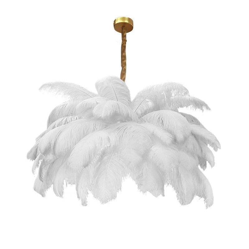 Feather Chandelier Semi-flush Hollywood Regency Decor for Luxury Living Room Bedroom - Chandeliers